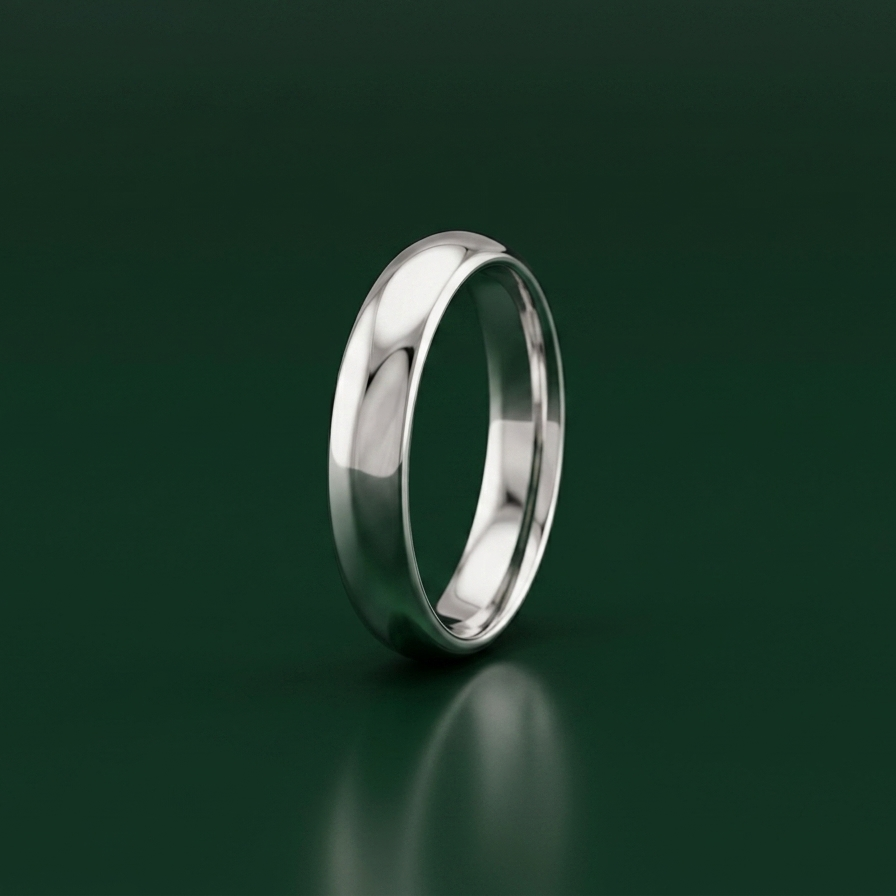 18ct White Gold Light D 4mm Wedding Ring