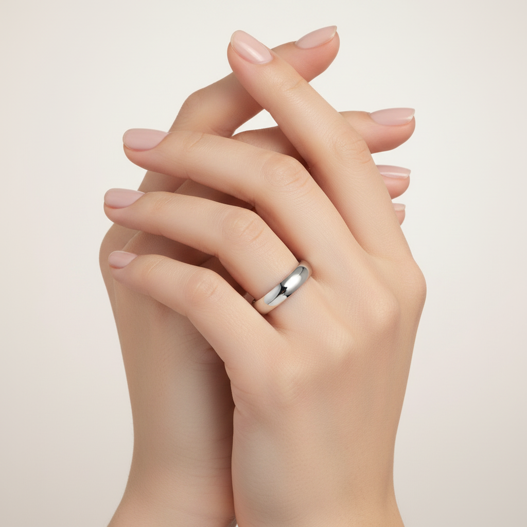 Platinum Heavy Court Shape 4mm Wedding Ring