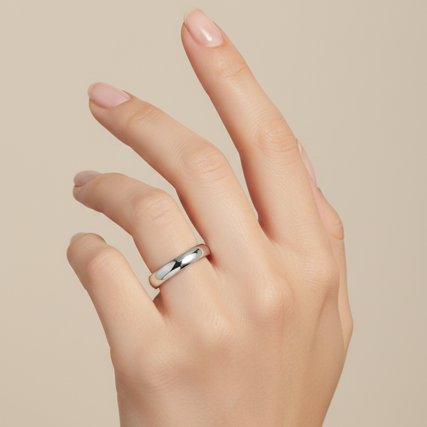 Platinum Light Court Shape 3mm Wedding Ring