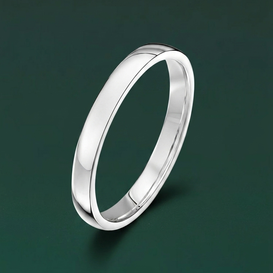 Platinum Light Court Shape 2.5mm Wedding Ring