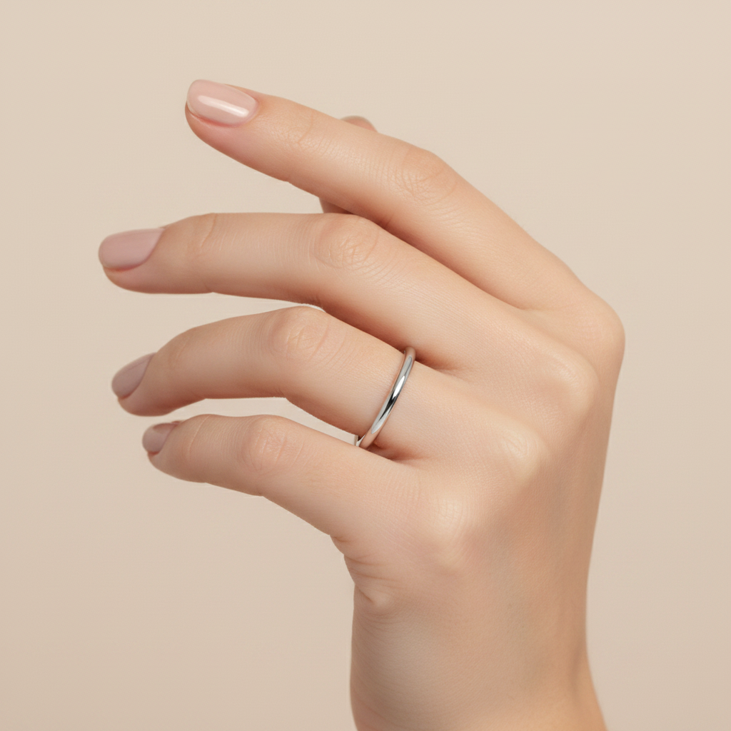 18ct White Gold Light D 2mm Wedding Ring