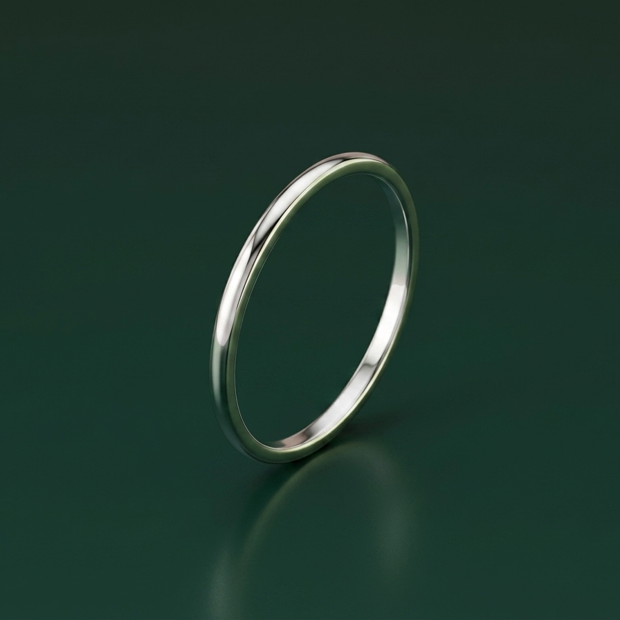 18ct White Gold Light D 2mm Wedding Ring