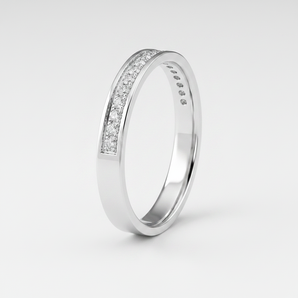 18ct White Gold 0.15 carat Diamond Eternity 3mm Wedding Ring