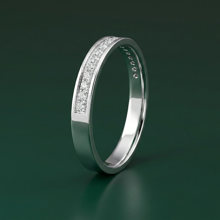 18ct White Gold 0.15 carat Diamond Eternity 3mm Wedding Ring