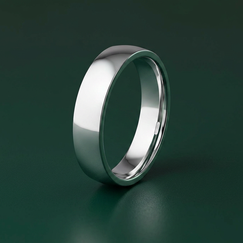 Platinum Light Court Shape 4mm Wedding Ring