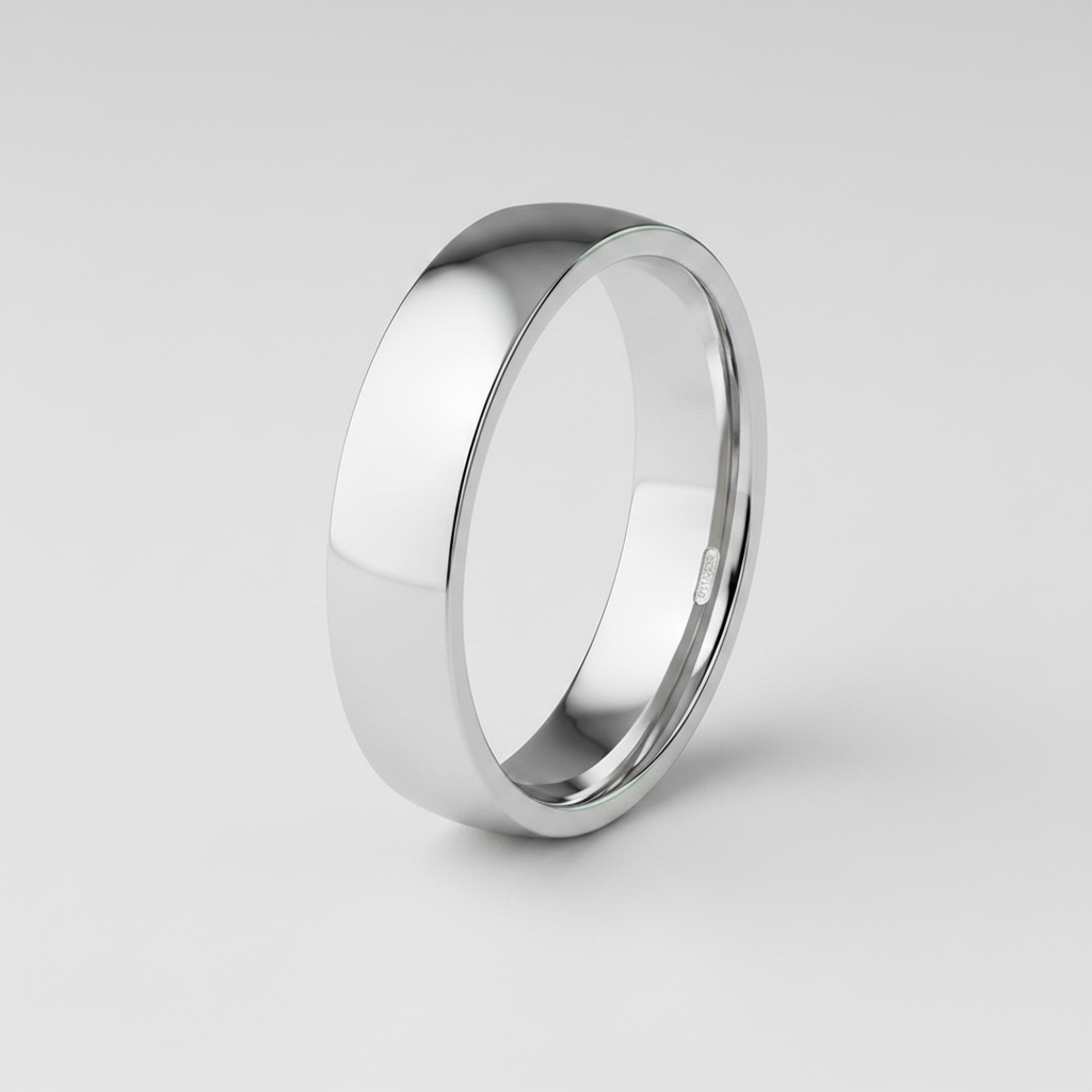 Platinum Light Court Shape 4mm Wedding Ring