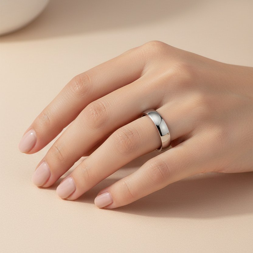 Platinum Light Court Shape 4mm Wedding Ring
