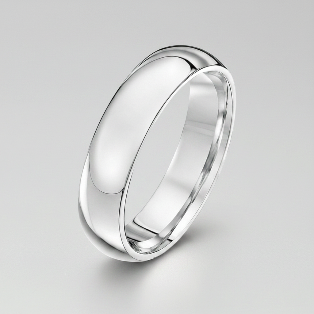 Platinum Heavy Court Shape 5mm Wedding Ring