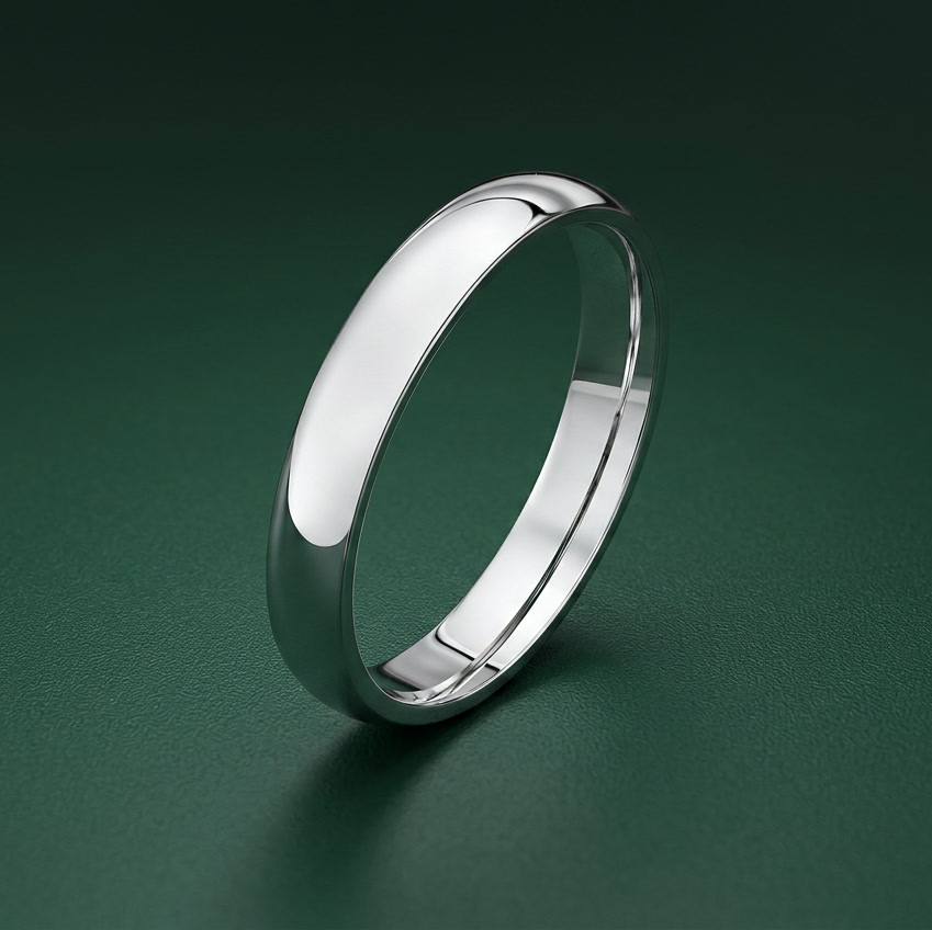 18ct White Gold Extra Heavy Court Shape 4mm Wedding Ring