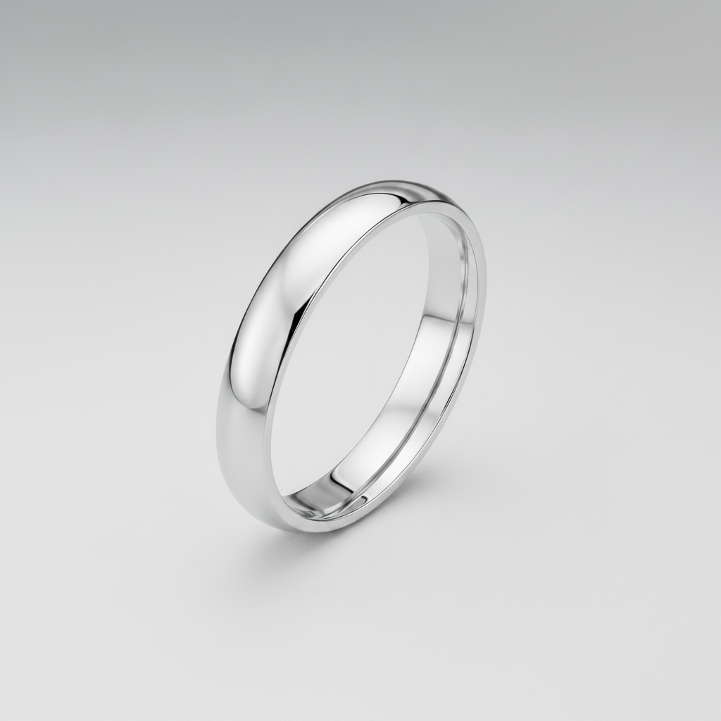 18ct White Gold Extra Heavy Court Shape 4mm Wedding Ring