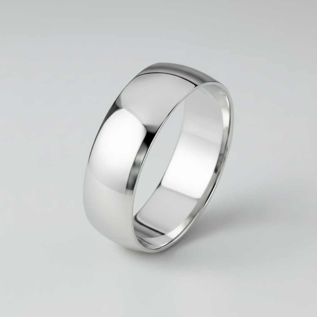 Platinum Heavy Court Shape 6mm Wedding Ring