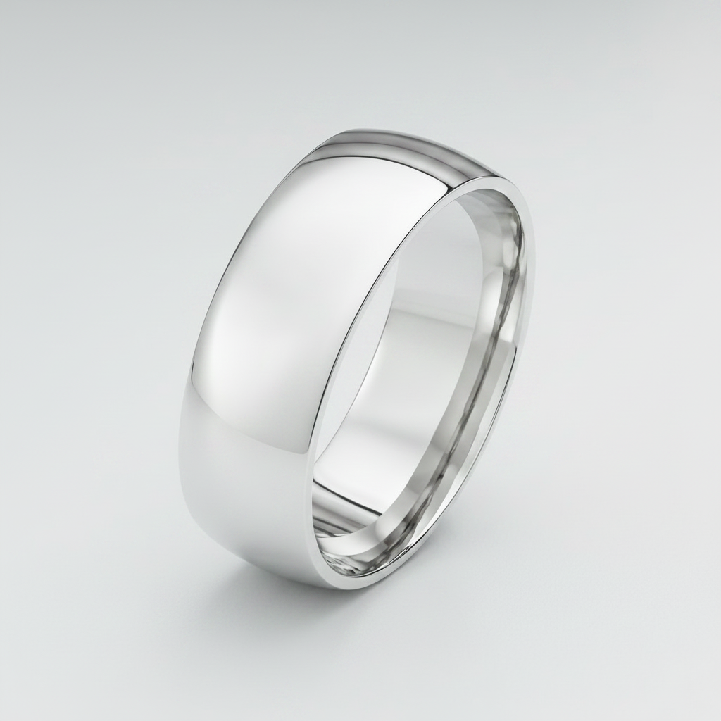 9ct White Gold Extra Heavy Court Shape 6mm Wedding Ring