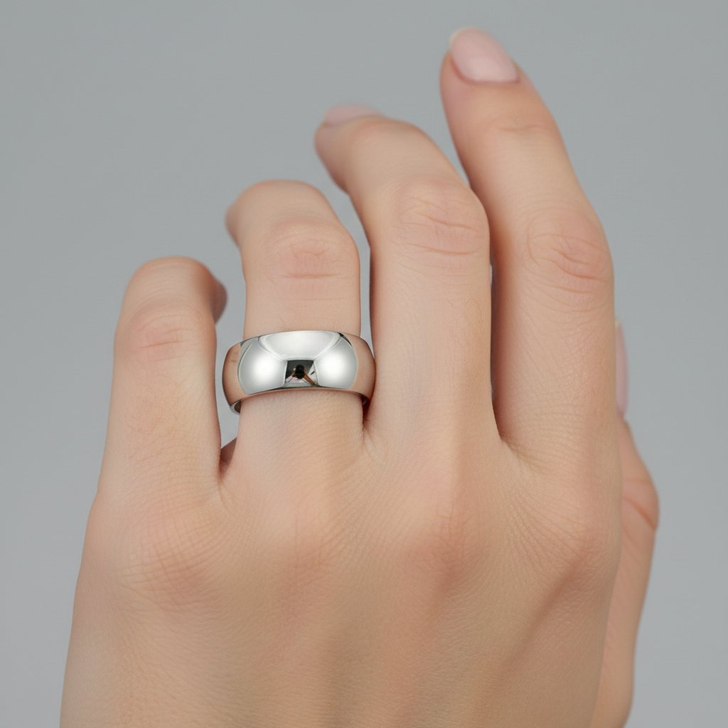 18ct White Gold Extra Heavy D 6mm Wedding Ring