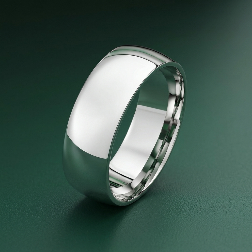 9ct White Gold Extra Heavy Court Shape 6mm Wedding Ring