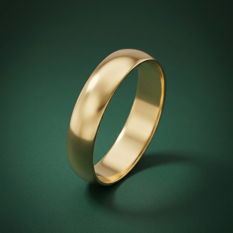 18ct Yellow Gold Heavy D 3mm Wedding Ring