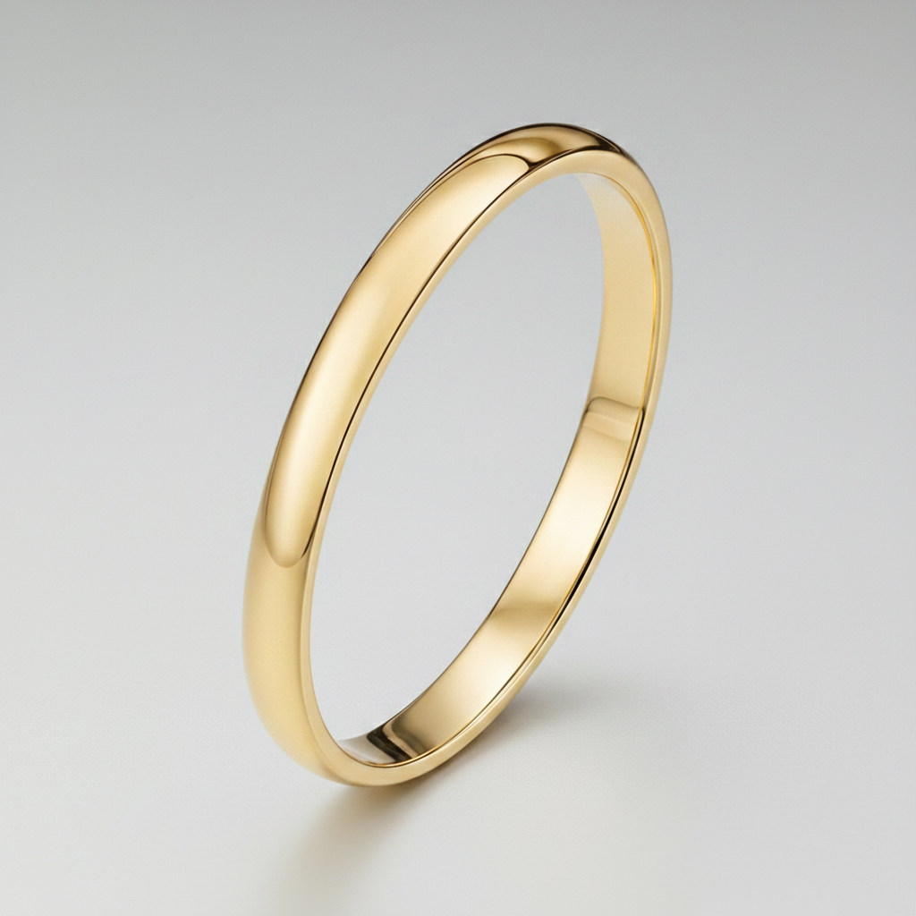 18ct Yellow Gold Heavy D 2mm Wedding Ring