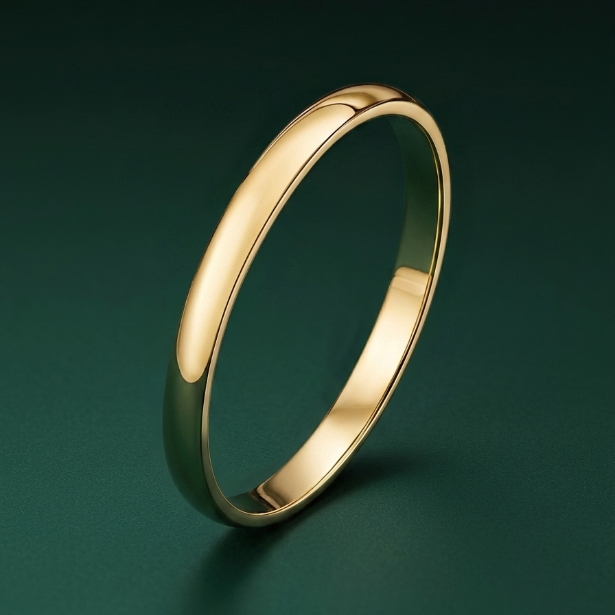 18ct Yellow Gold Heavy D 2mm Wedding Ring