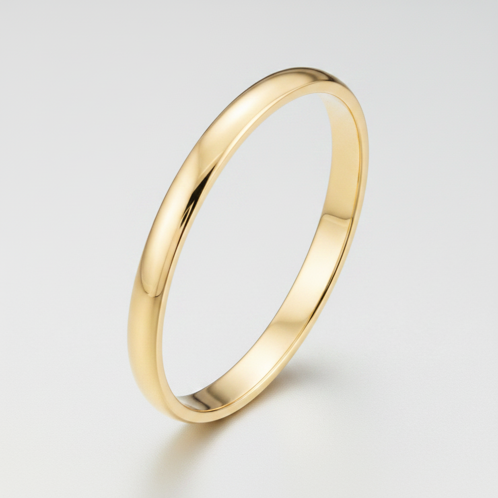 18ct Yellow Gold Light D 2mm Wedding Ring