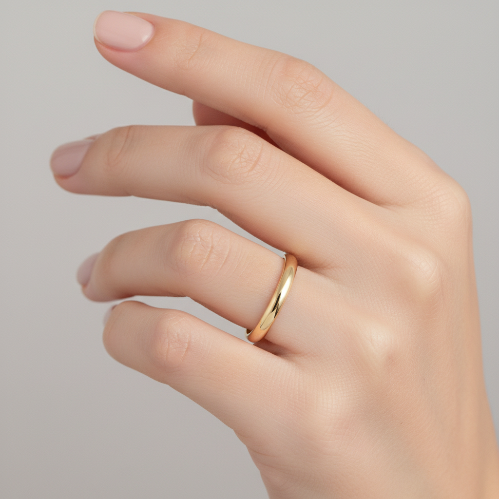 18ct Yellow Gold Heavy D 2mm Wedding Ring