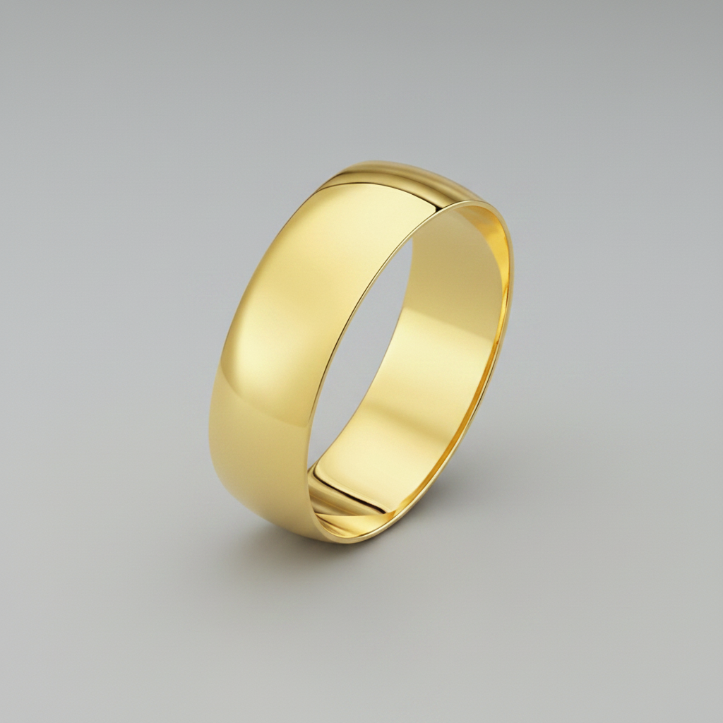 18ct Yellow Gold Light D 6mm Wedding Ring