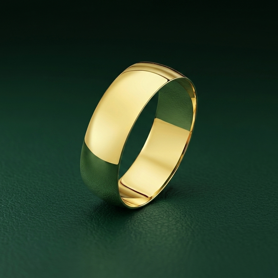 18ct Yellow Gold Light D 6mm Wedding Ring