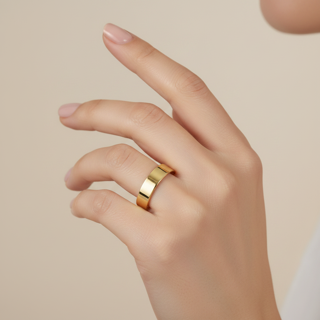 9ct Yellow Gold Light Flat Shape 5mm Wedding Ring