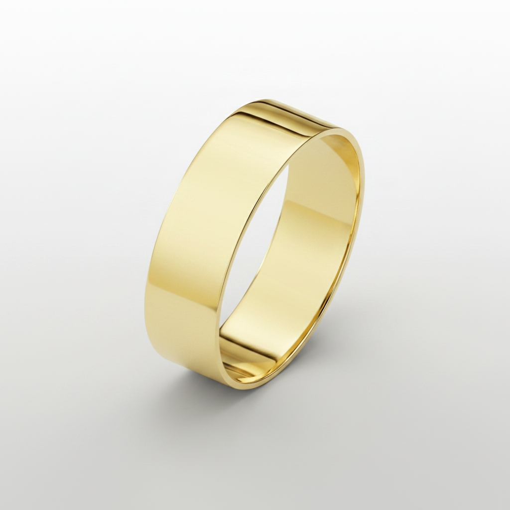 9ct Yellow Gold Light Flat Shape 6mm Wedding Ring