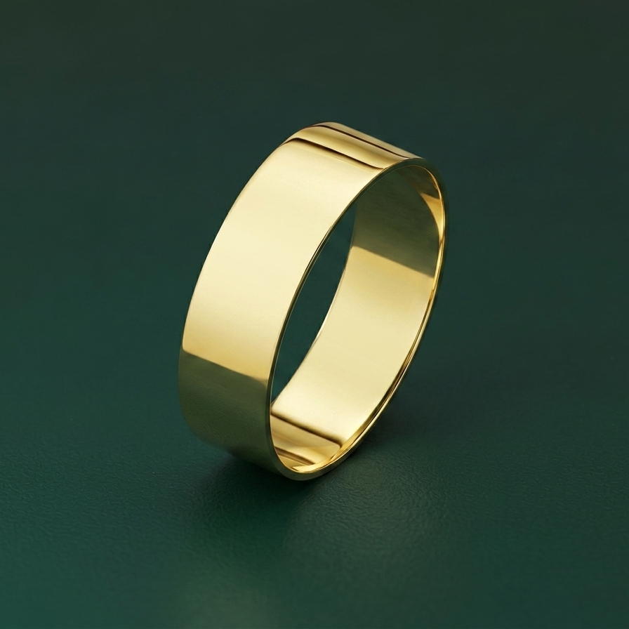 9ct Yellow Gold Light Flat Shape 6mm Wedding Ring