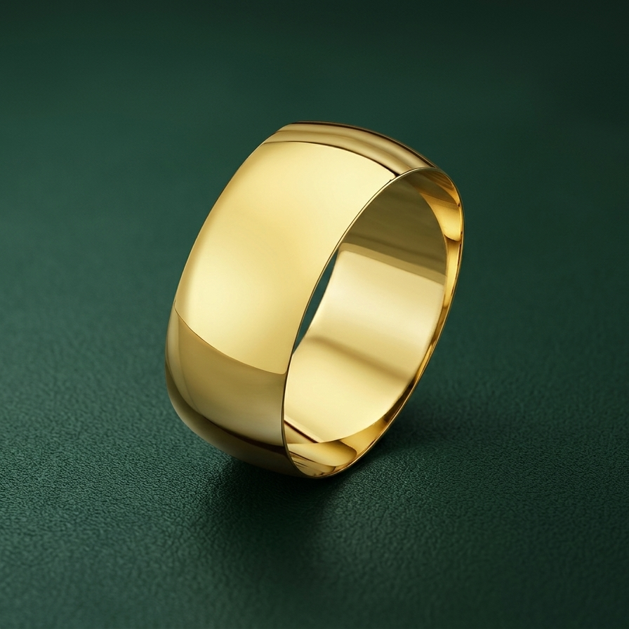 9ct Yellow Gold Heavy Court Shape 7mm Wedding Ring