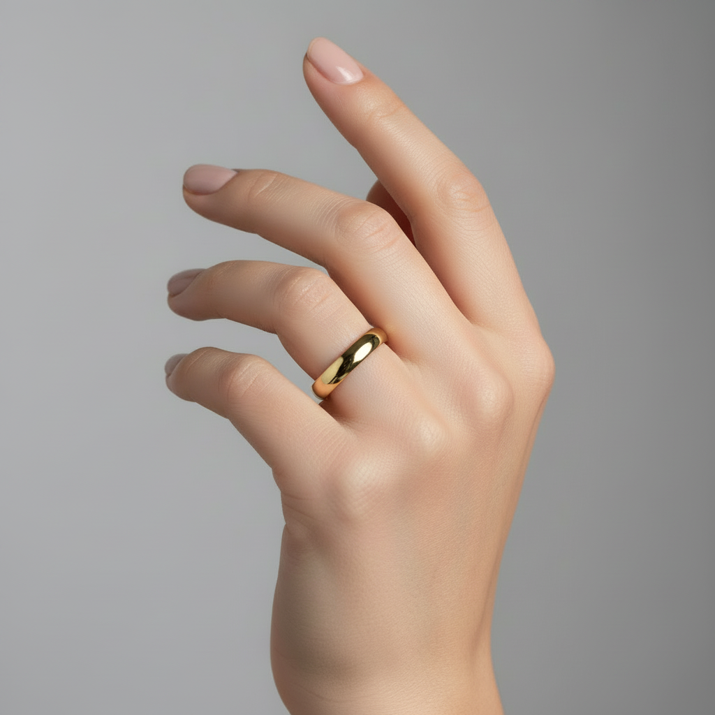 9ct Yellow Gold Light Court Shape 5mm Wedding Ring