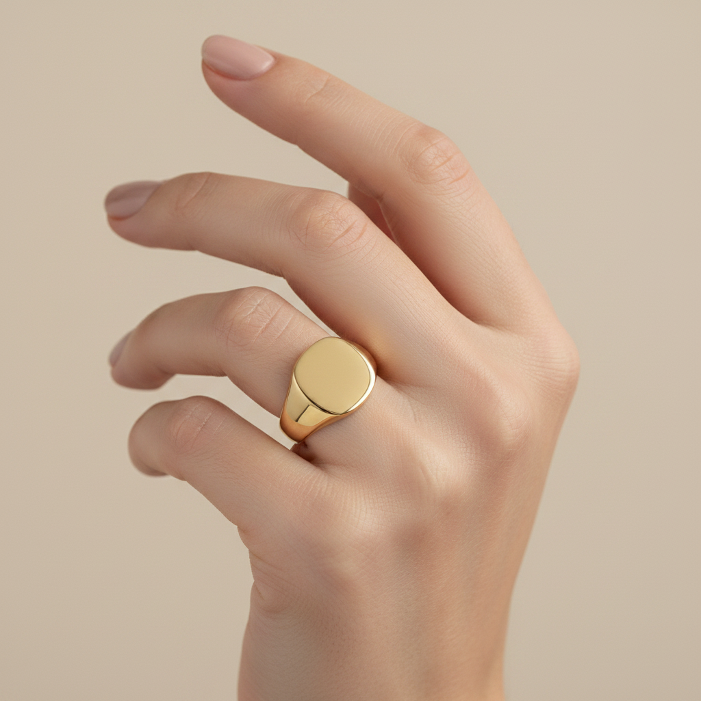 Gents Cushion-Shaped 9ct Yellow Gold Extra-Heavy Weight Signet Ring