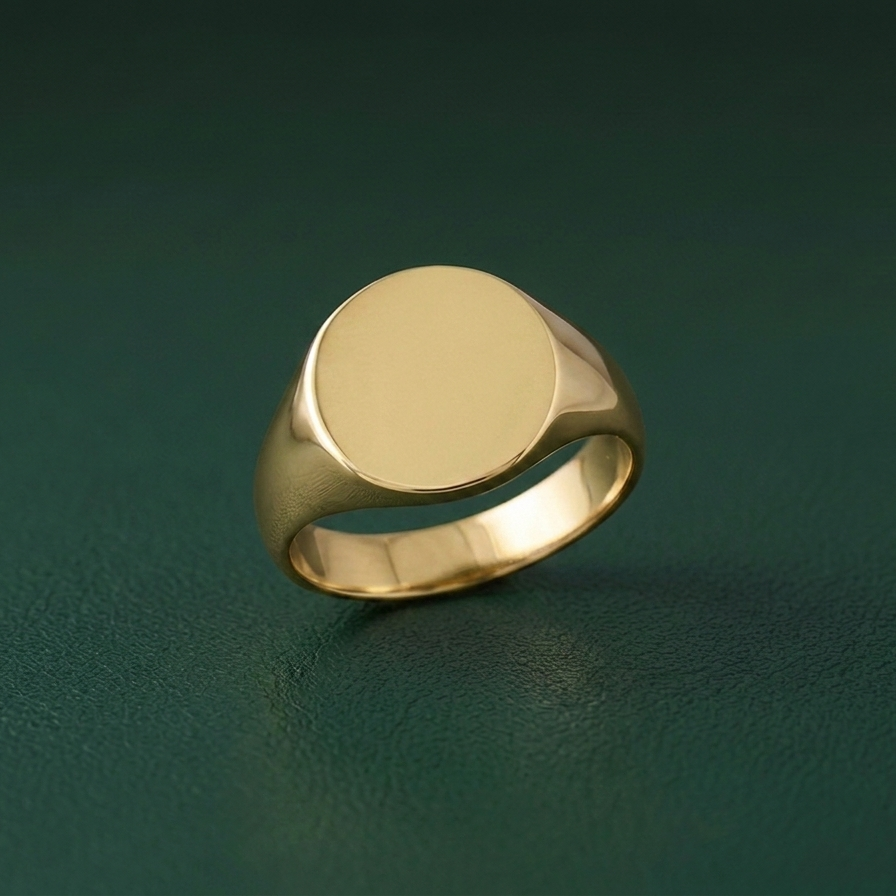 Gents Oval-Shaped 9ct Yellow Gold Extra-Heavy Weight Signet Ring