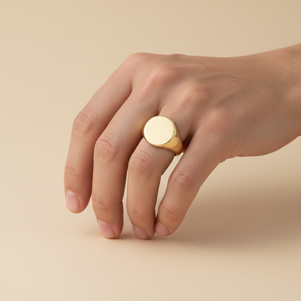 Gents Oval-Shaped 9ct Yellow Gold Extra-Heavy Weight Signet Ring