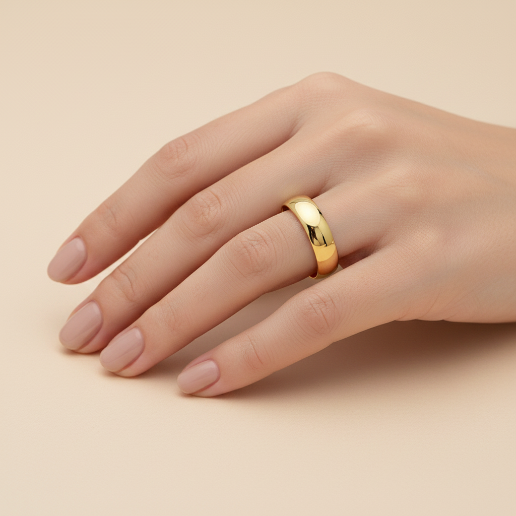18ct Yellow Gold Light D 5mm Wedding Ring