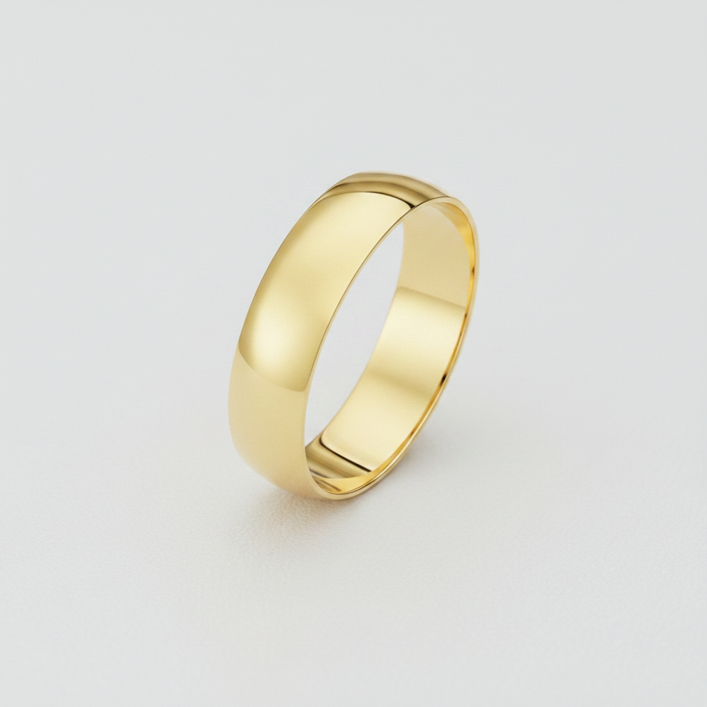 18ct Yellow Gold Light D 5mm Wedding Ring