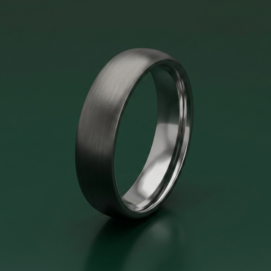 Titanium Matt  5mm Court Shape Wedding Ring