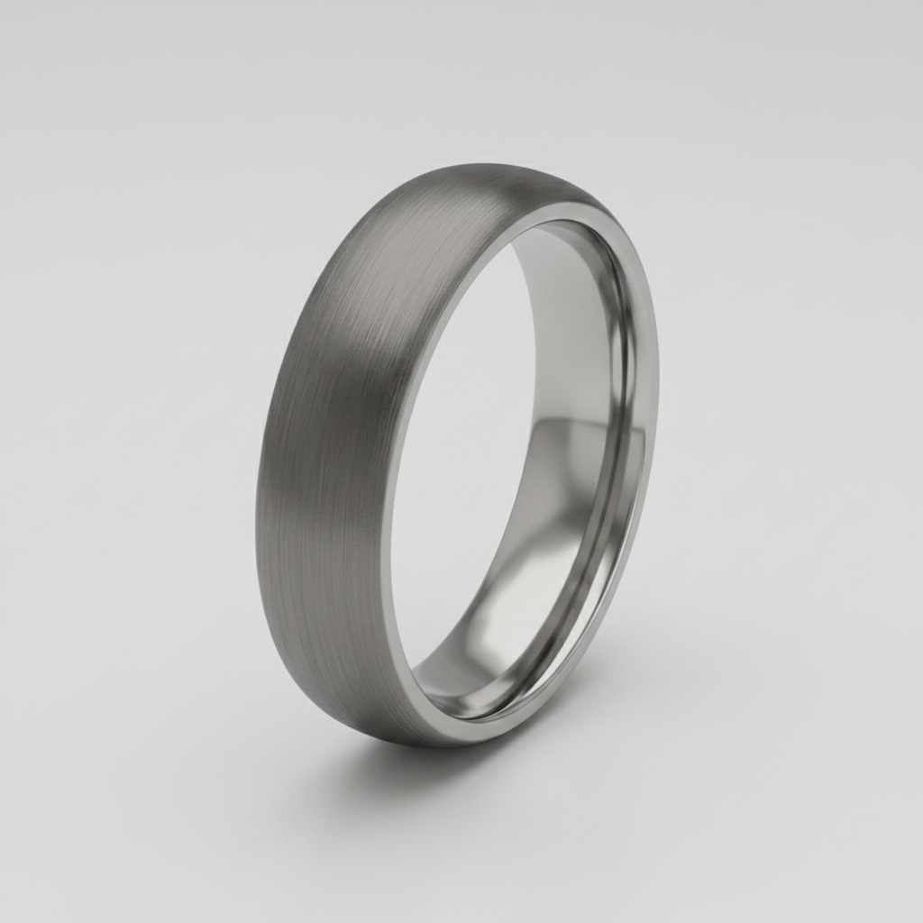 Titanium Matt 7mm Court Shape Wedding Ring