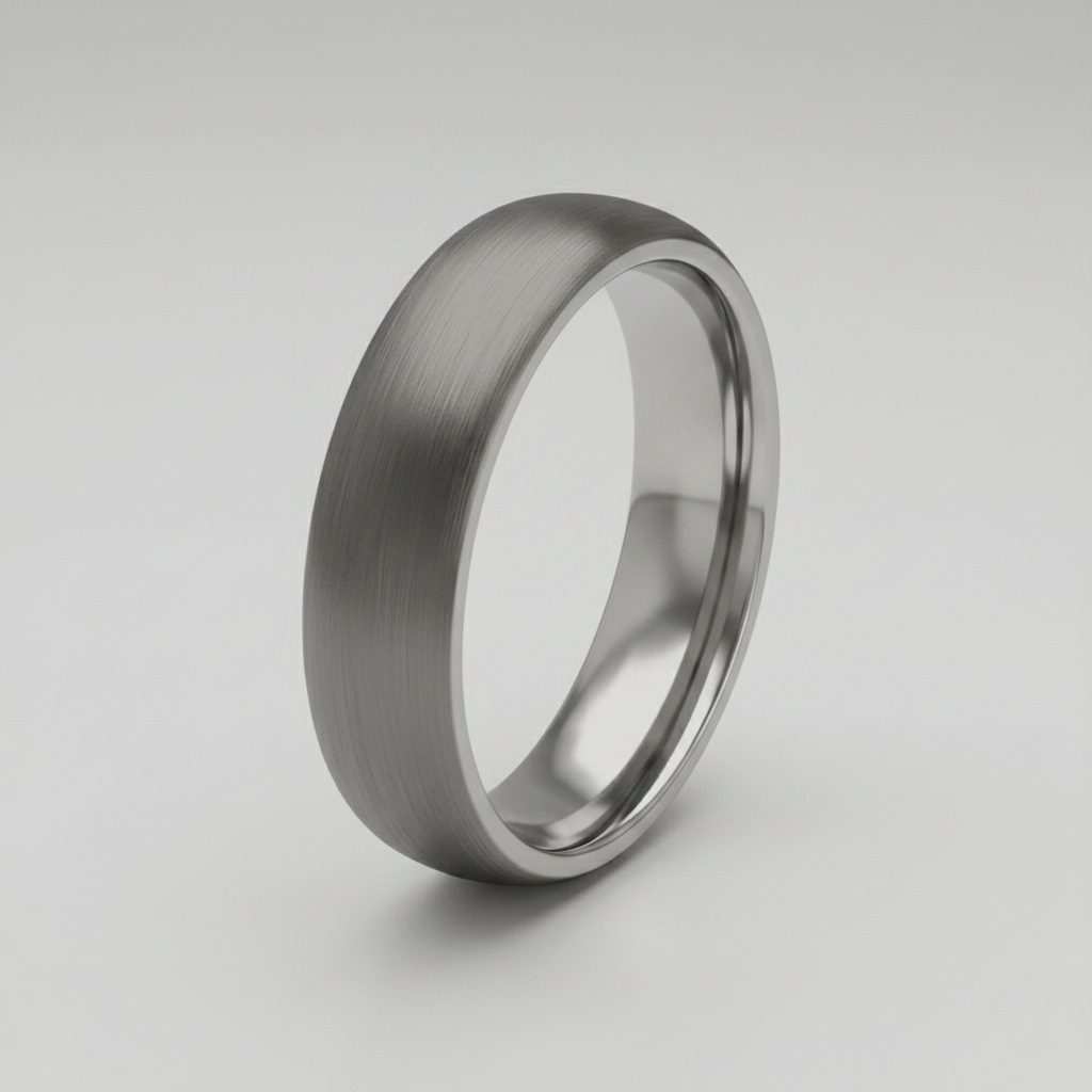 Titanium Matt  5mm Court Shape Wedding Ring