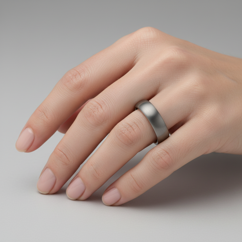 Titanium Matt 7mm Court Shape Wedding Ring