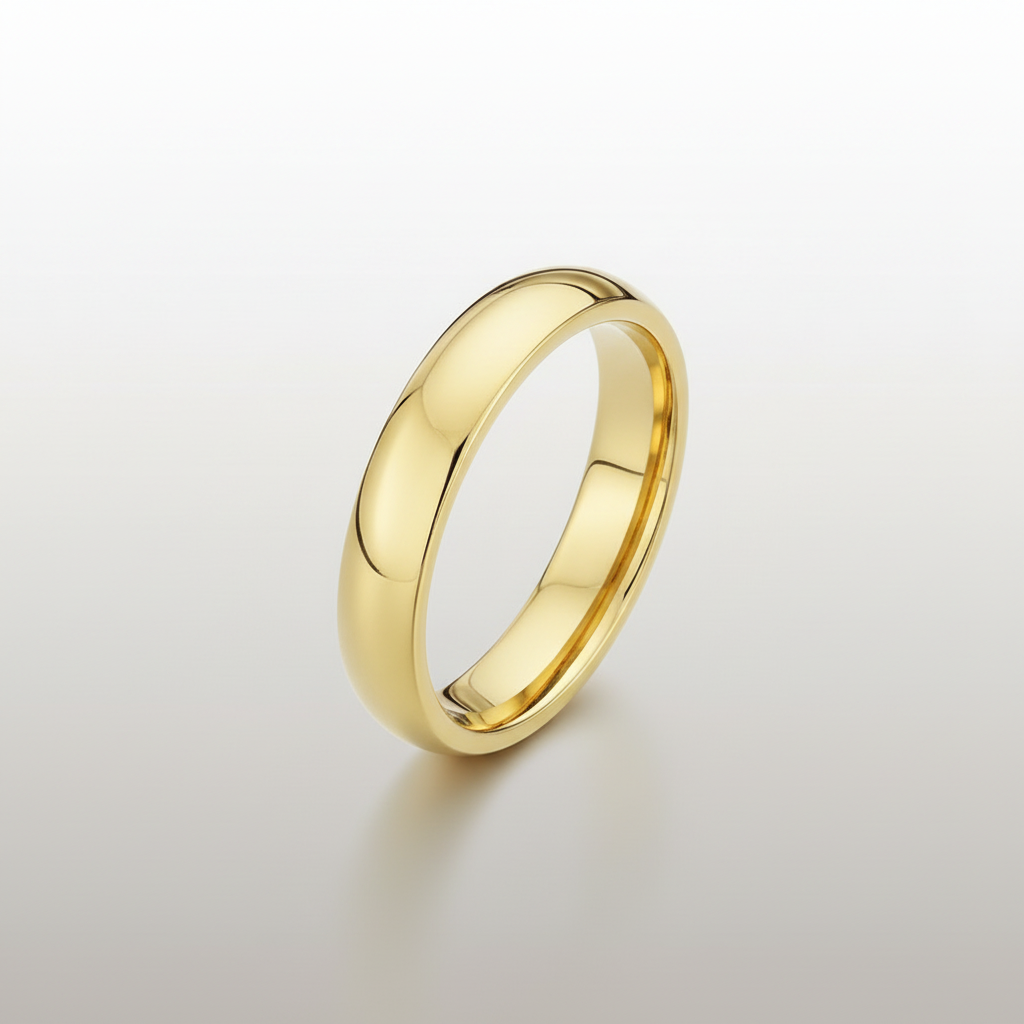 18ct Yellow Gold Heavy Court Shape 4mm Wedding Ring