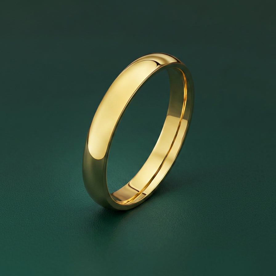 9ct Yellow Gold Heavy Court Shape 3mm Wedding Ring