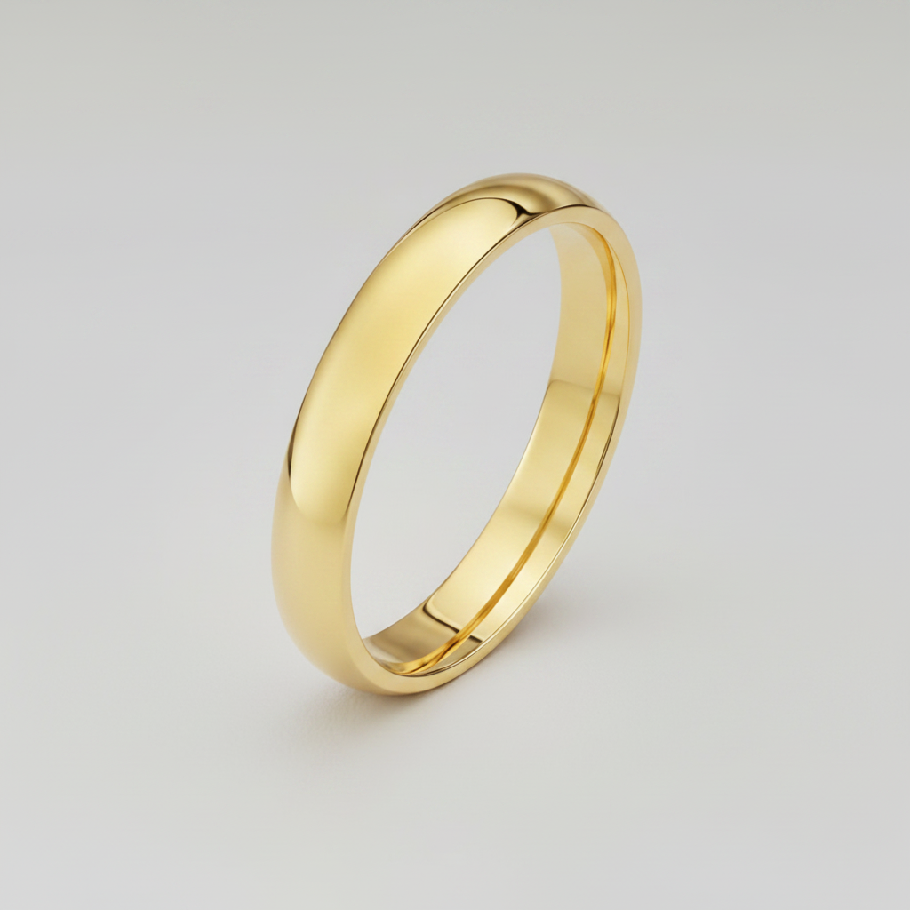 9ct Yellow Gold Heavy Court Shape 3mm Wedding Ring