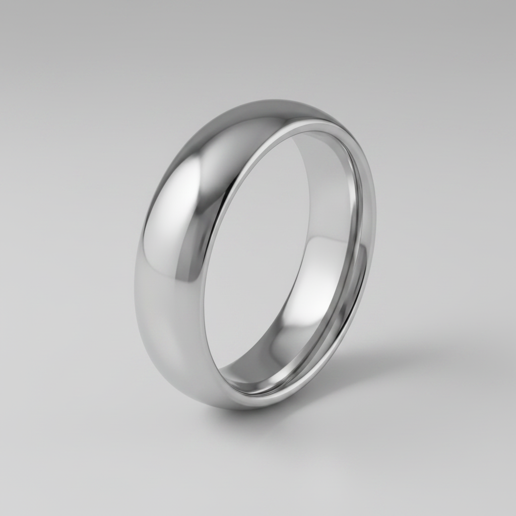 Titanium Polished 6mm Court Shape Wedding Ring
