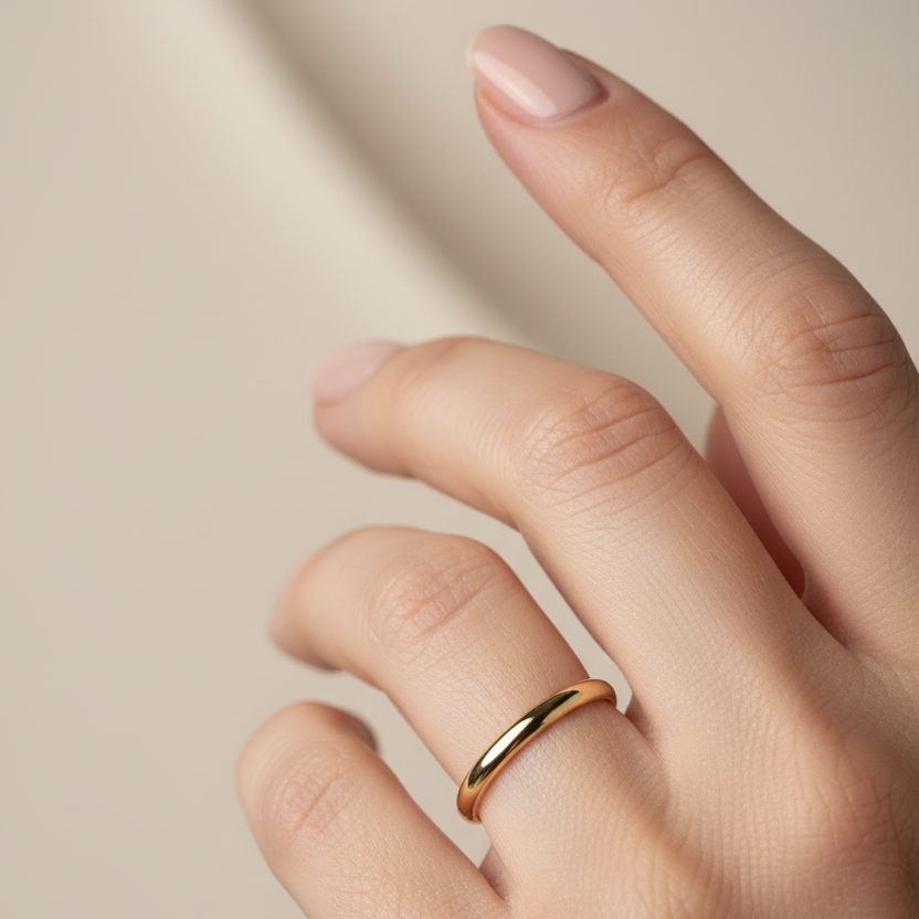 18ct Yellow Gold Heavy Court Shape 2.5mm Wedding Ring