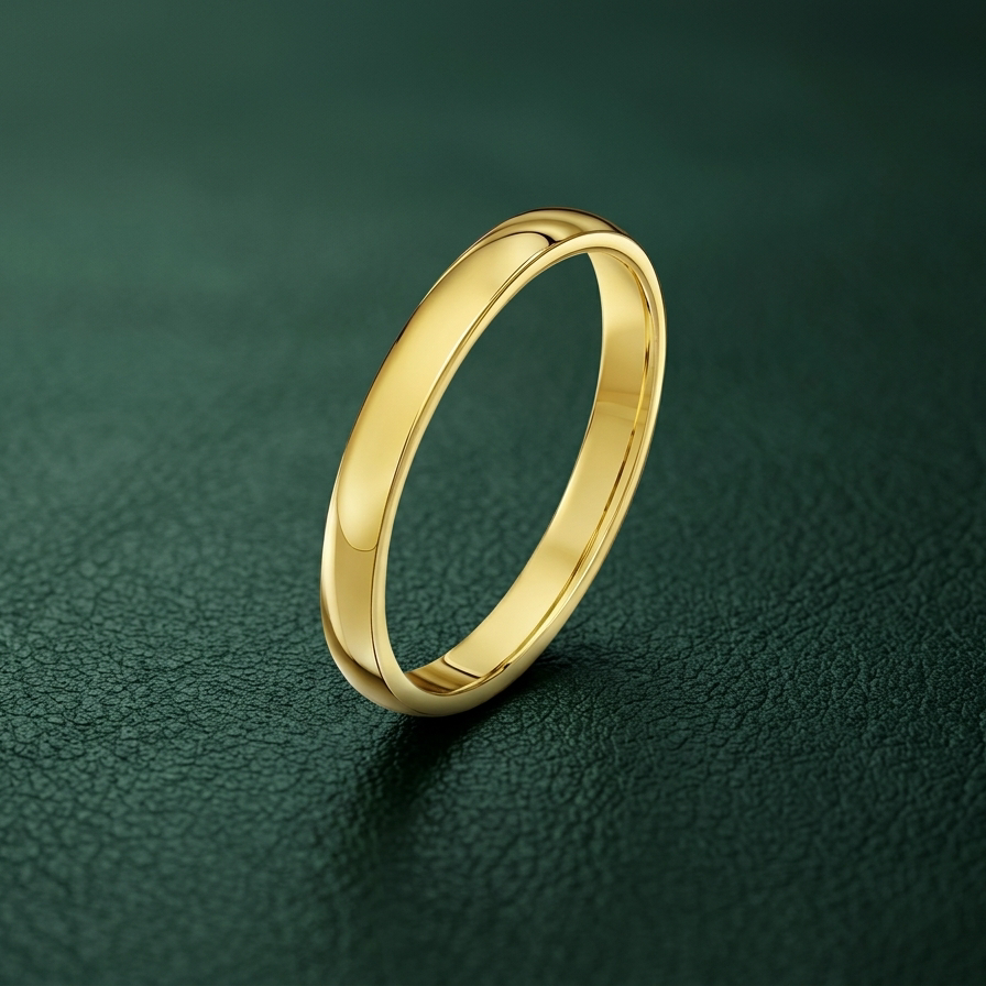 9ct Yellow Gold Extra Heavy Court Shape 3mm Wedding Ring