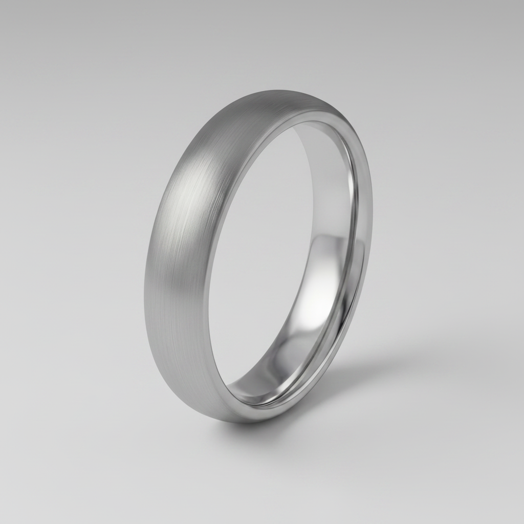 Titanium Matt 4mm Court Shape Wedding Ring