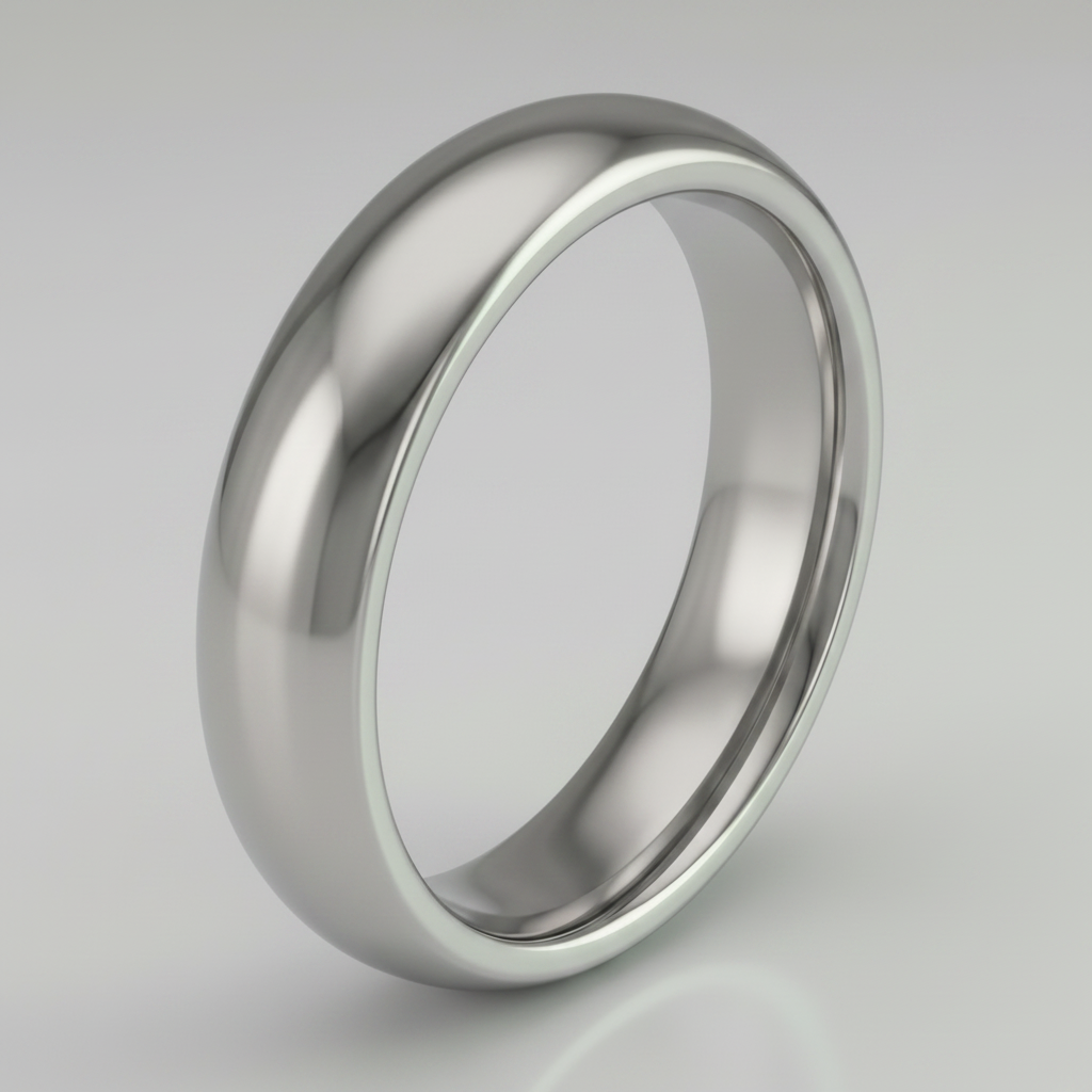 Titanium Polished 7mm Court Shape Wedding Ring