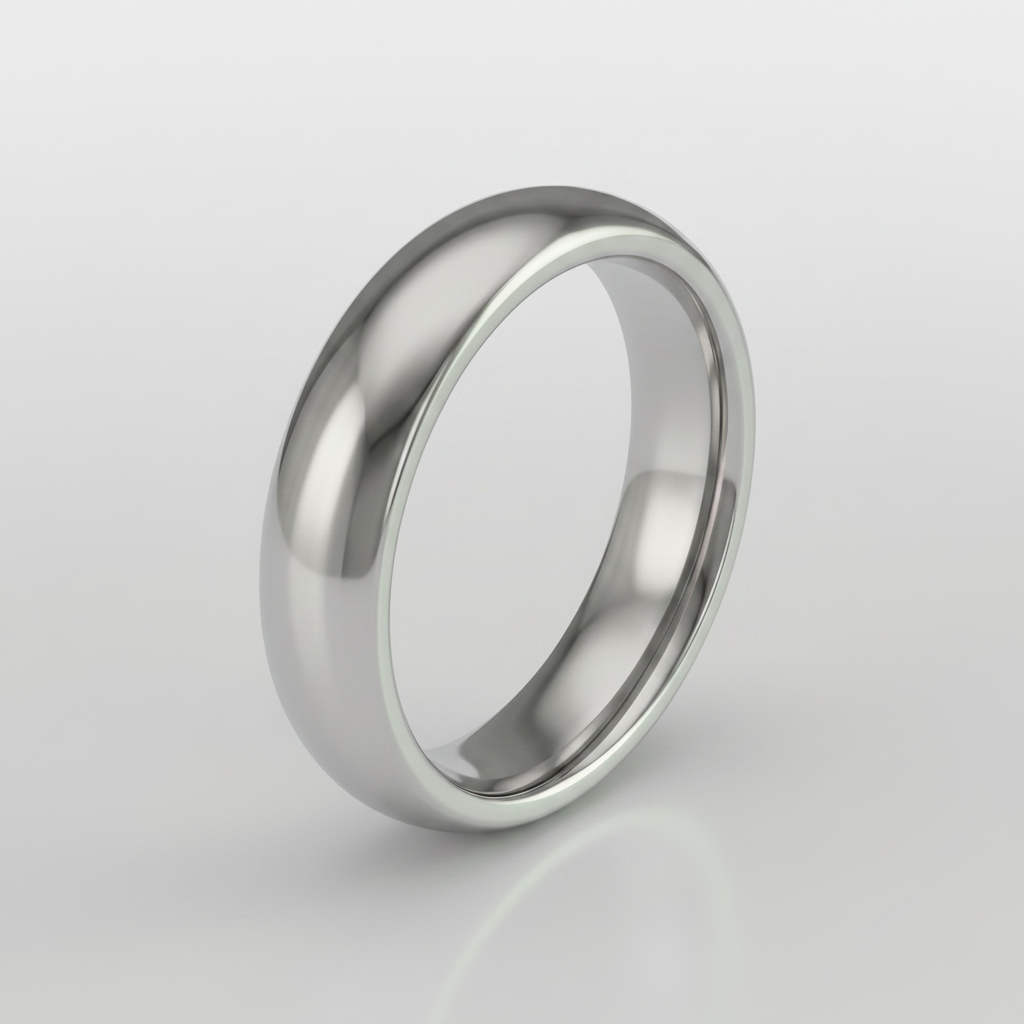 Titanium Polished 5mm Court Shape Wedding Ring