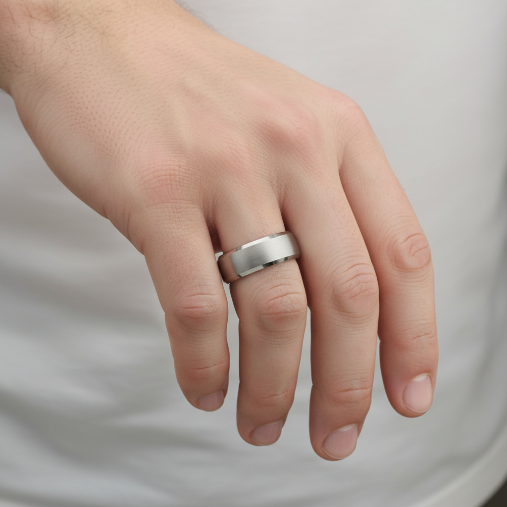 Palladium 950 Heavy D Matt Centre 6mm Wedding Ring