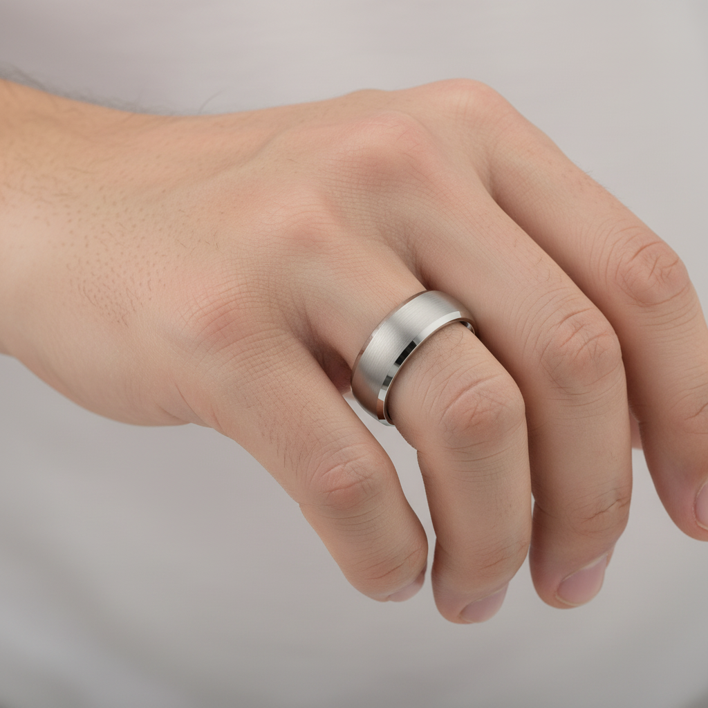 Palladium 950 Heavy D Matt Centre 7mm Wedding Ring
